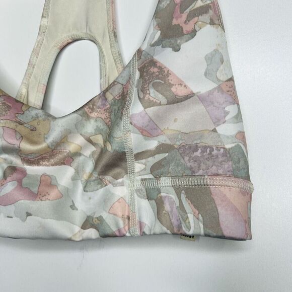 Free People Movement Sports Bra Pink Tan Gray Camouflage Small - Picture 2 of 7
